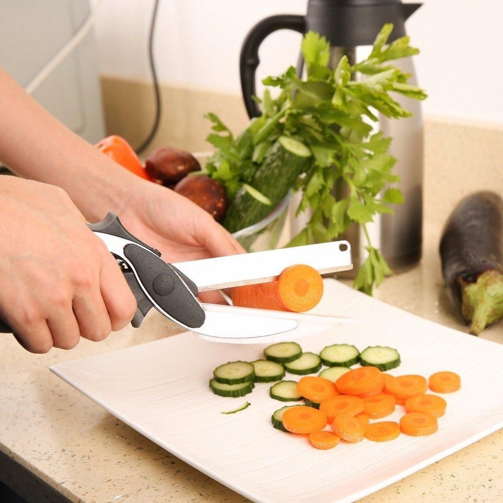 Sharp Stainless Steel Blade Cleaver Cutter Close Up View - Bluenotes Store