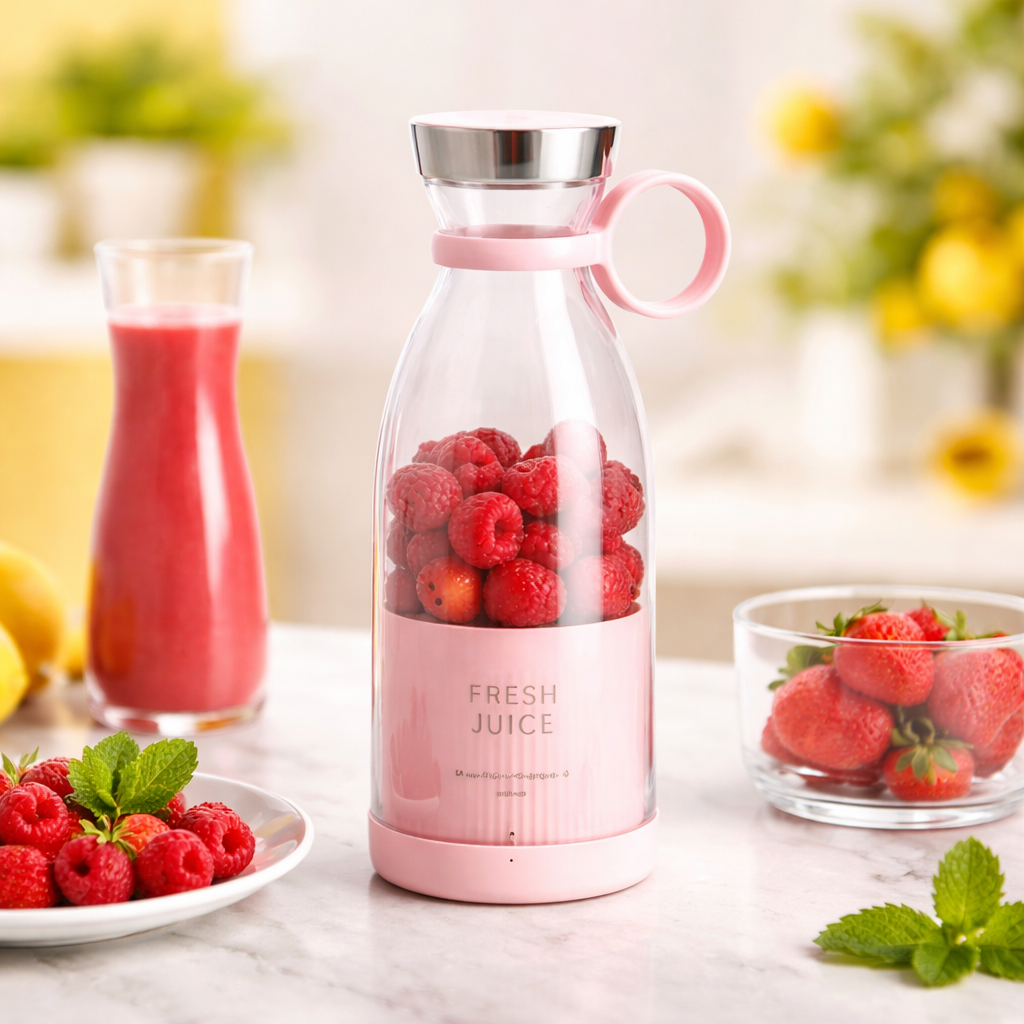 Portable Rechargeable Juicer Blender Bottle 380ml Side View - Bluenotes Store