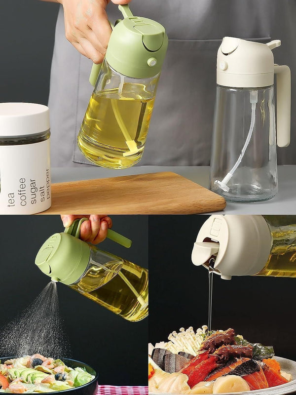 Oil Sprayer Bottle 500ml 2-in-1 Spray Pour Dispenser Kitchen - Bluenotes Store