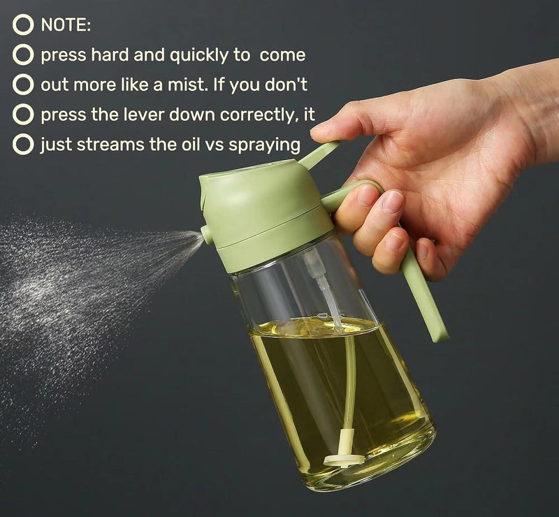 Transparent Glass Oil Spray Pour Dispenser Bottle 500ml - Bluenotes Store
